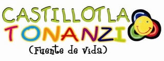 Castillotla Tonantzin logo with colorful text and smiling sun face icon, Fuente de Vida tagline