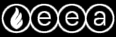 EEEA logo with leaf icon in circles on black background